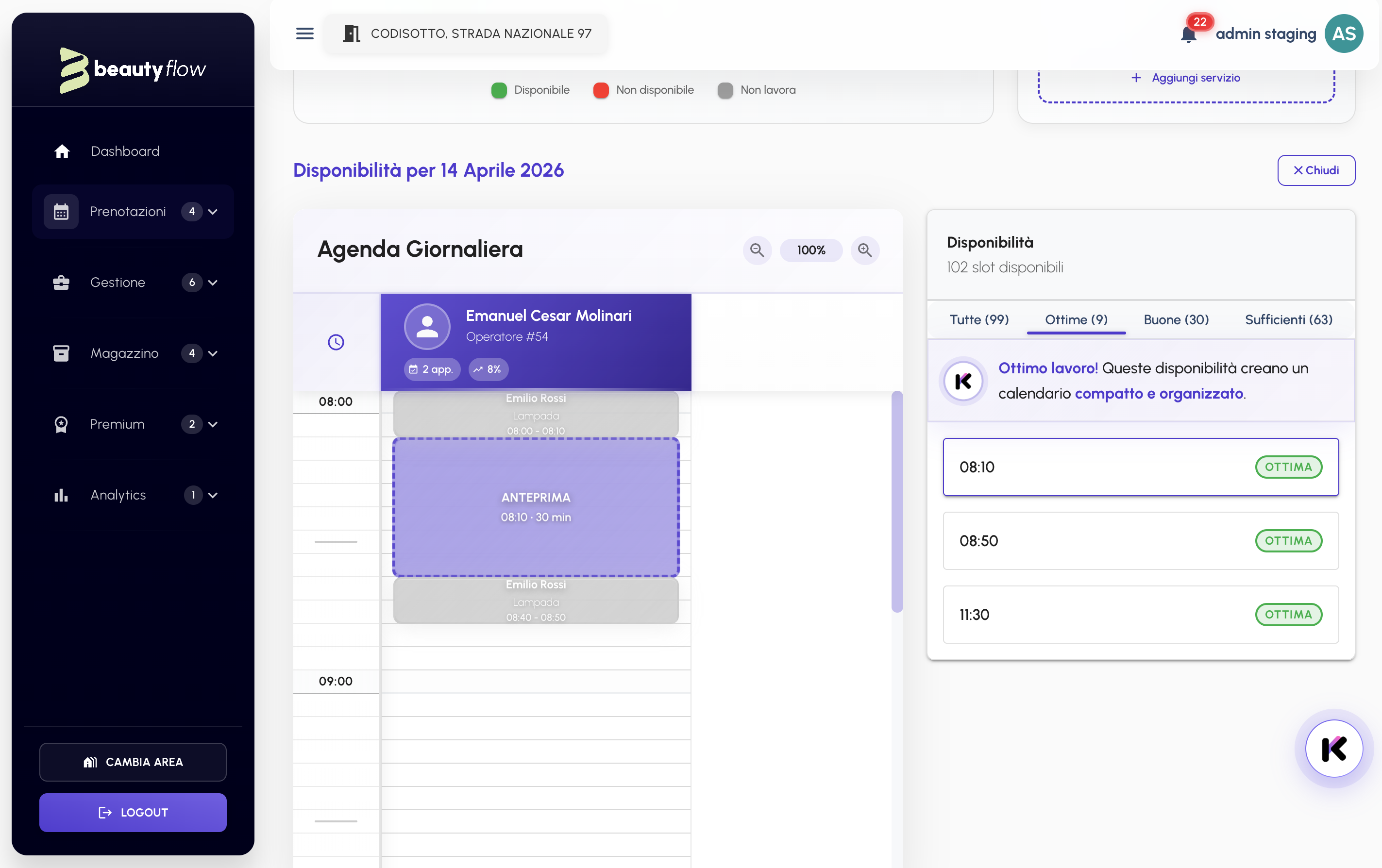 BeautyFlow Dashboard